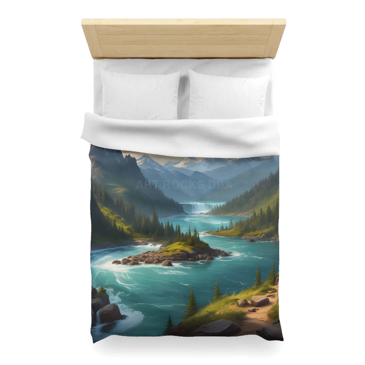 Island in the River Microfiber Duvet Cover - Cozy Nature-Inspired Bedding - Home Decor