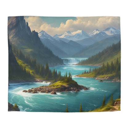 Island in the River Microfiber Duvet Cover - Cozy Nature-Inspired Bedding - King / Cream - Home Decor