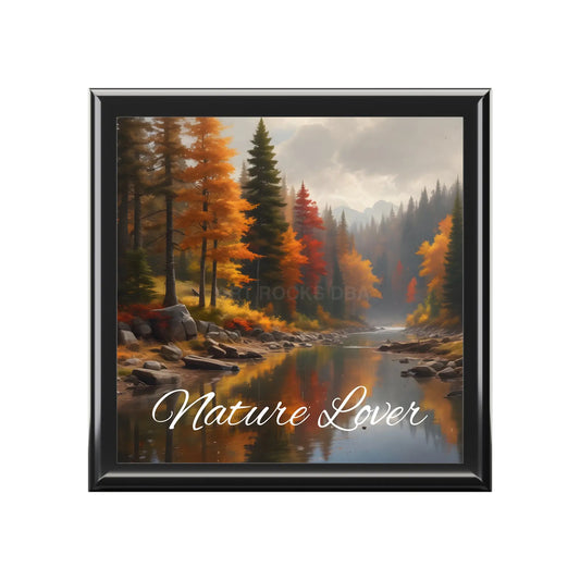 Jewelry Box — ’Nature Lover’ Autumn River Keepsake Box - Ebony Black / One size - Home Decor