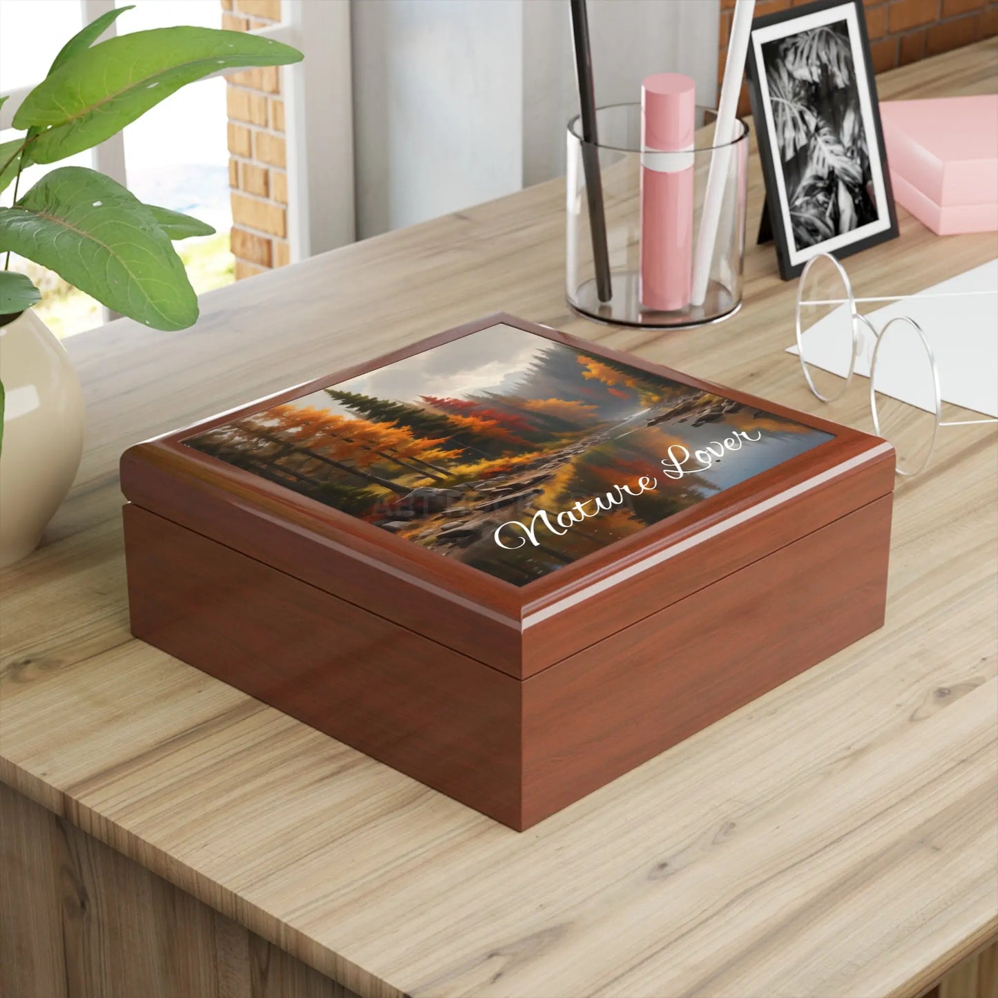 Jewelry Box — ’Nature Lover’ Autumn River Keepsake Box - Home Decor
