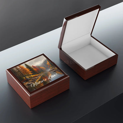Jewelry Box — ’Nature Lover’ Autumn River Keepsake Box - Home Decor
