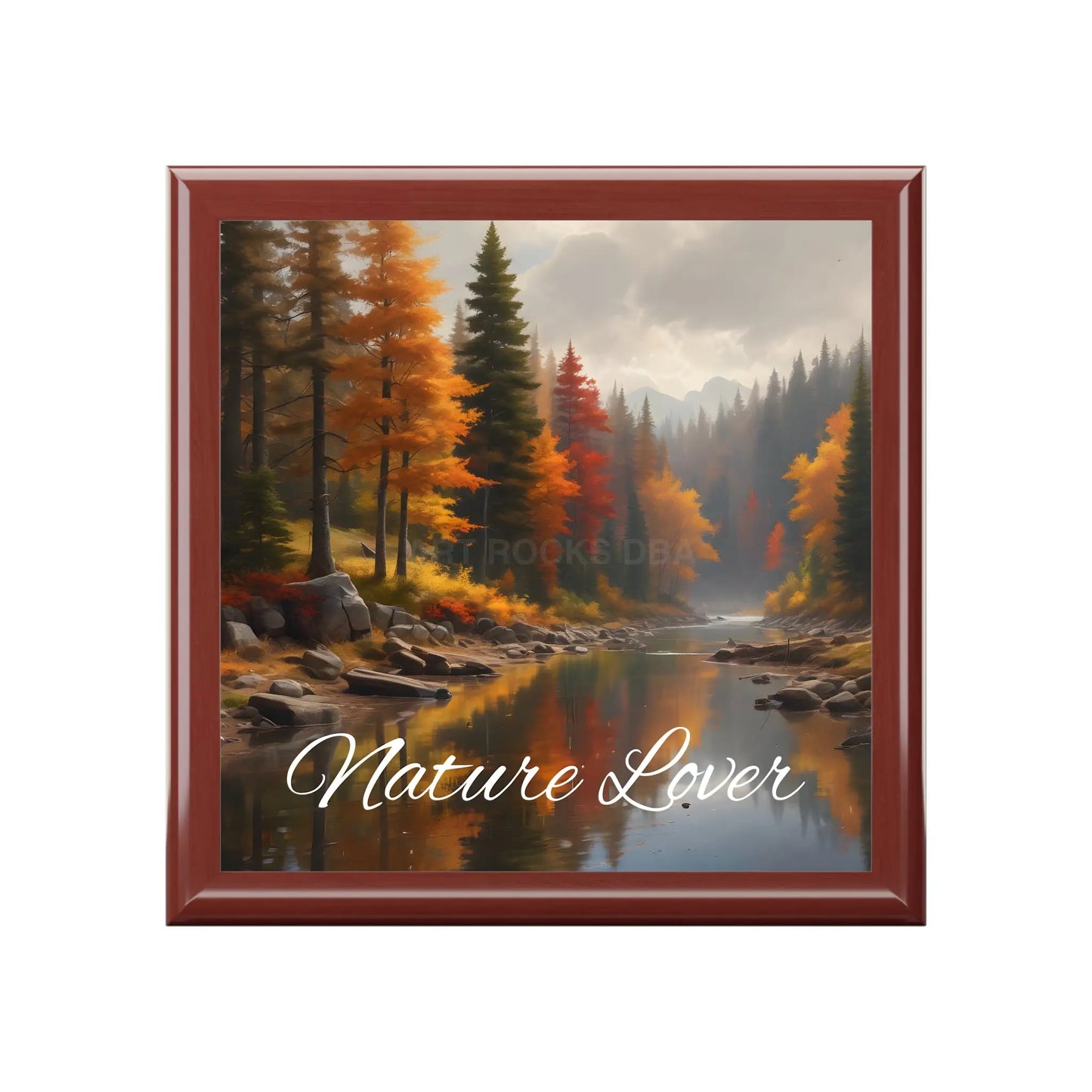 Jewelry Box — ’Nature Lover’ Autumn River Keepsake Box - Red Mahogany / One size - Home Decor