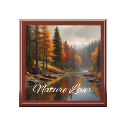 Jewelry Box — ’Nature Lover’ Autumn River Keepsake Box - Red Mahogany / One size - Home Decor