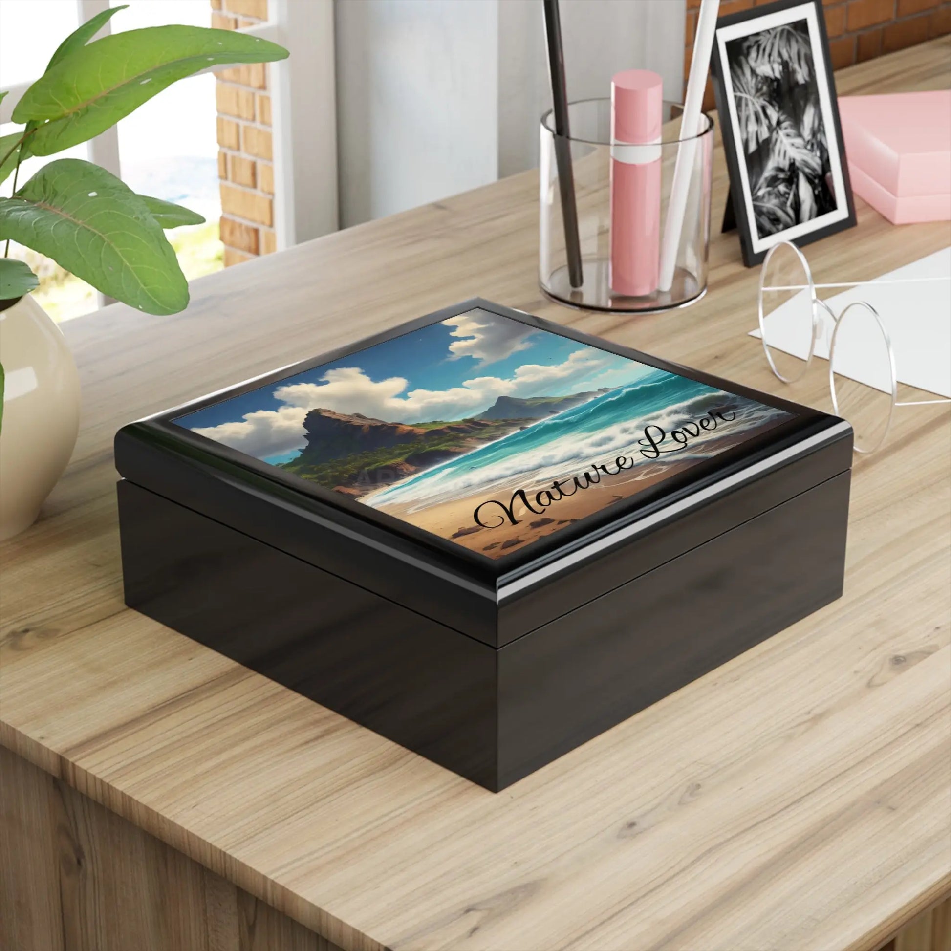 Jewelry Box — Nature Lover Beach Scene Jewelry Keepsake Box - Home Decor