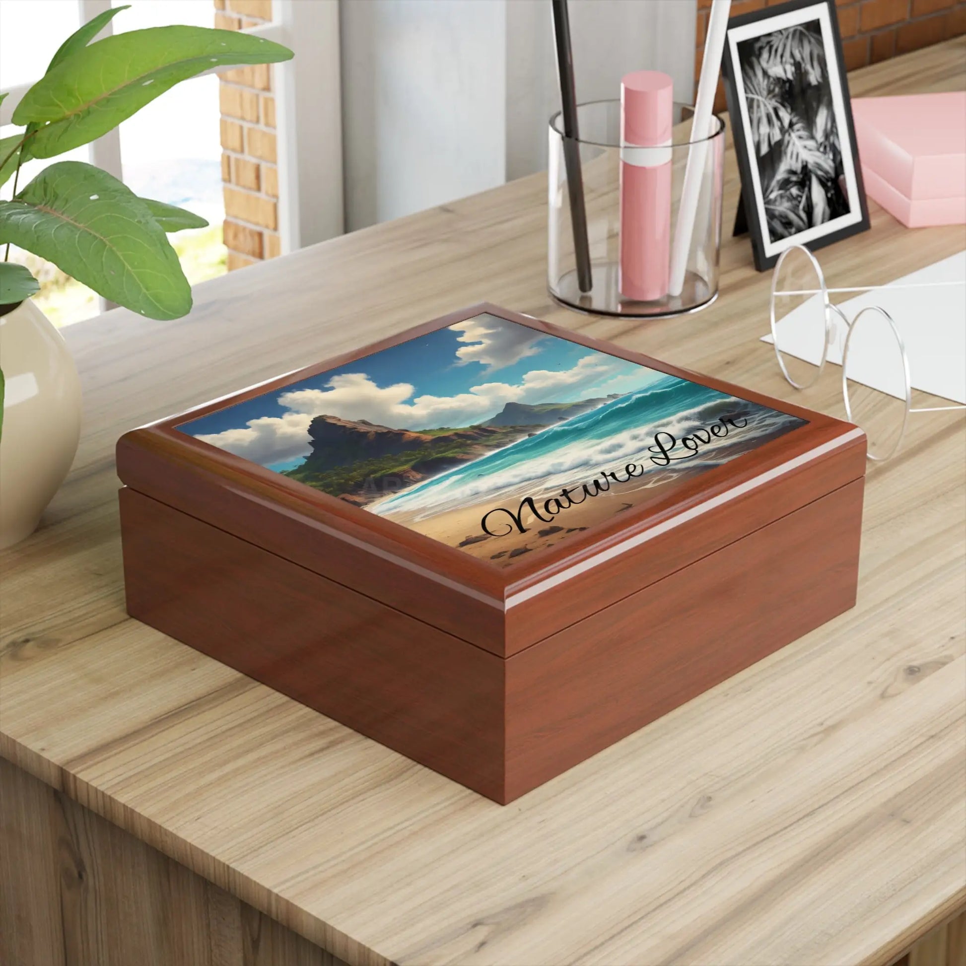 Jewelry Box — Nature Lover Beach Scene Jewelry Keepsake Box - Home Decor