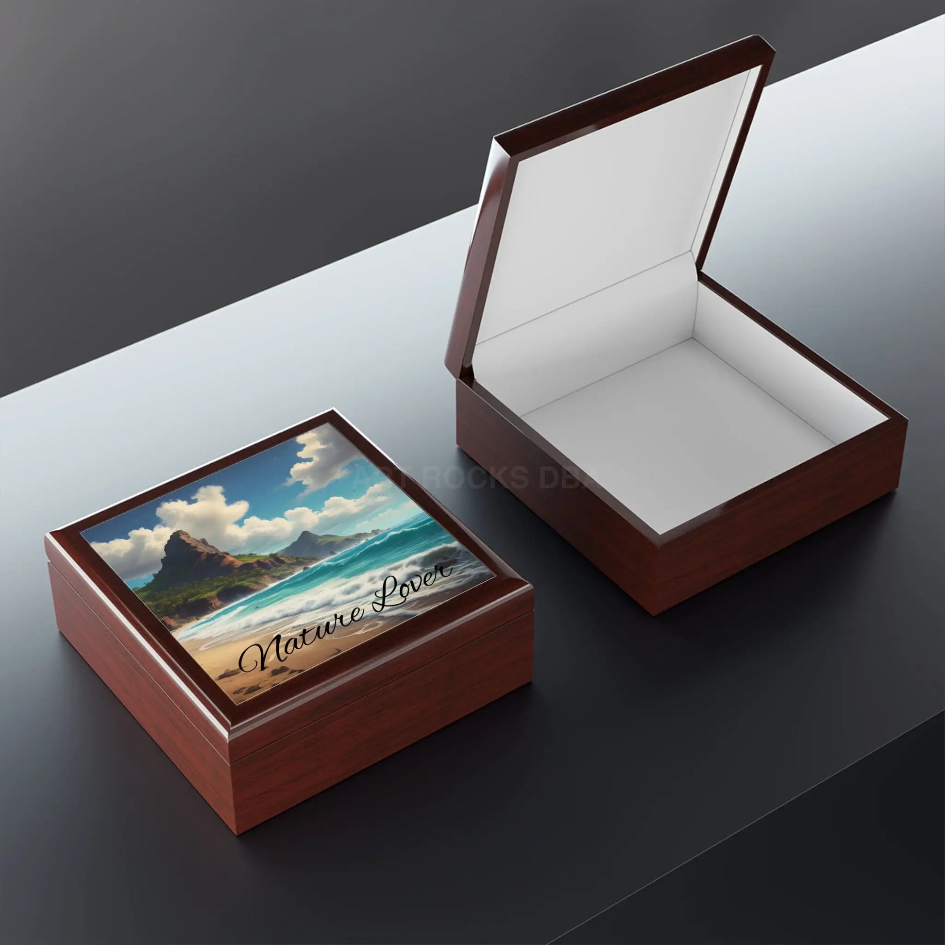 Jewelry Box — Nature Lover Beach Scene Jewelry Keepsake Box - Home Decor