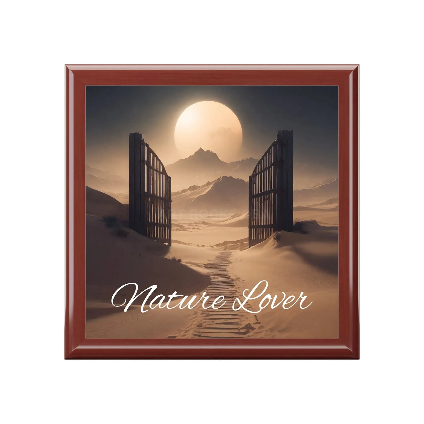 Jewelry Box — ’Nature Lover’ Moonlit Desert Keepsake Box - Red Mahogany / One size - Home Decor