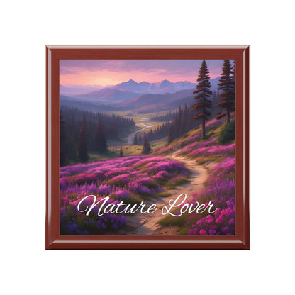 Jewelry Box — ’Nature Lover’ Scenic Keepsake Jewelry Box - Red Mahogany / One size - Home Decor