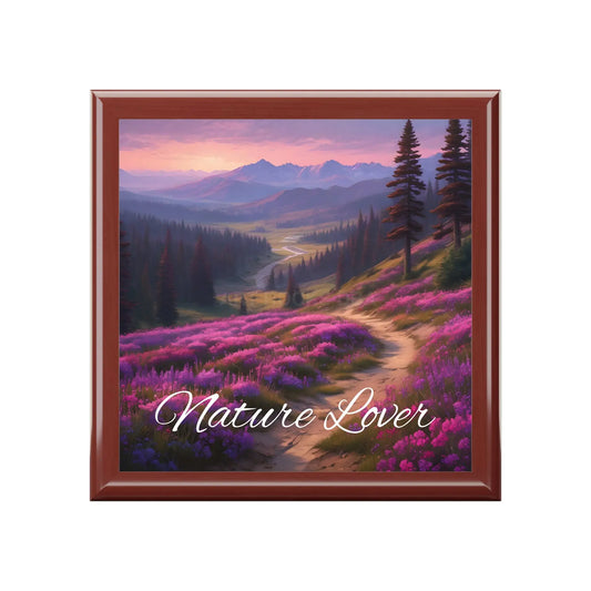 Jewelry Box — ’Nature Lover’ Scenic Keepsake Jewelry Box - Red Mahogany / One size - Home Decor