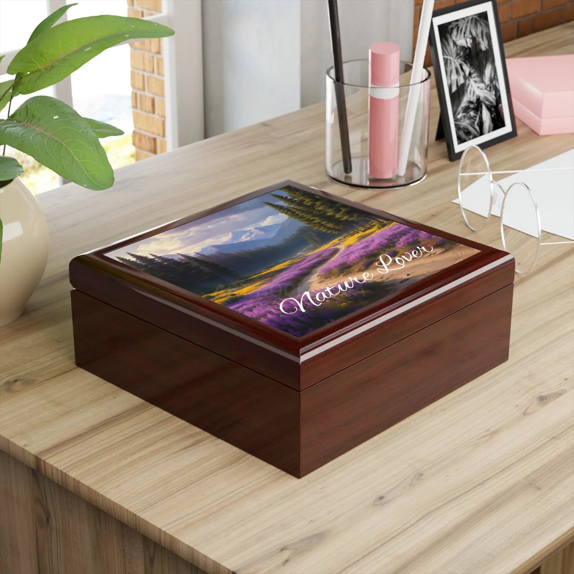 Jewelry Box - Nature Lover Scenic Lavender Field Keepsake Box - Home Decor