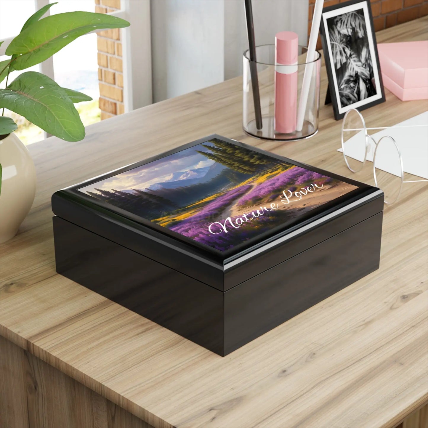 Jewelry Box - Nature Lover Scenic Lavender Field Keepsake Box - Home Decor