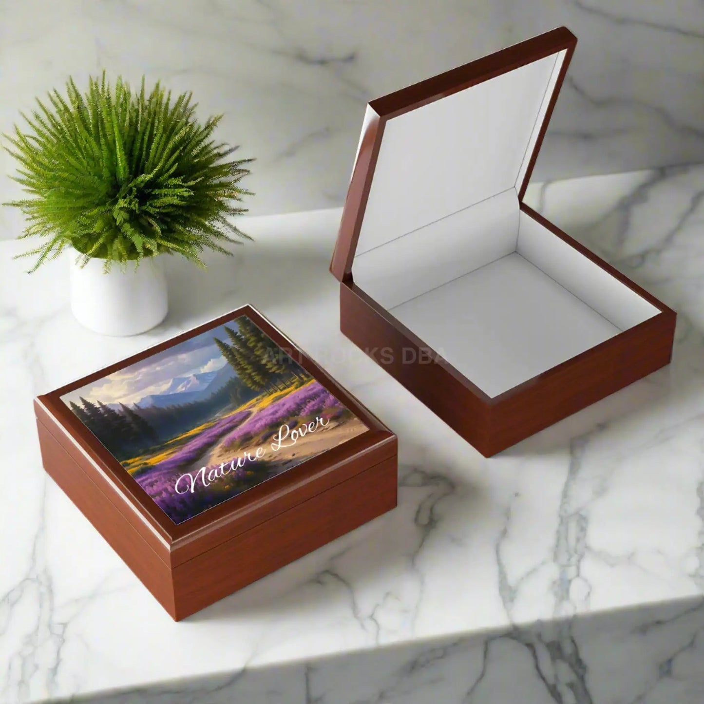 Jewelry Box - Nature Lover Scenic Lavender Field Keepsake Box - Home Decor