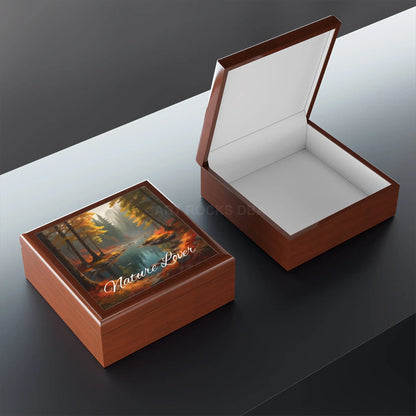 Jewelry Box — ’Nature Lover’ Scenic River Keepsake Box (Autumn Forest Gift) - Home Decor