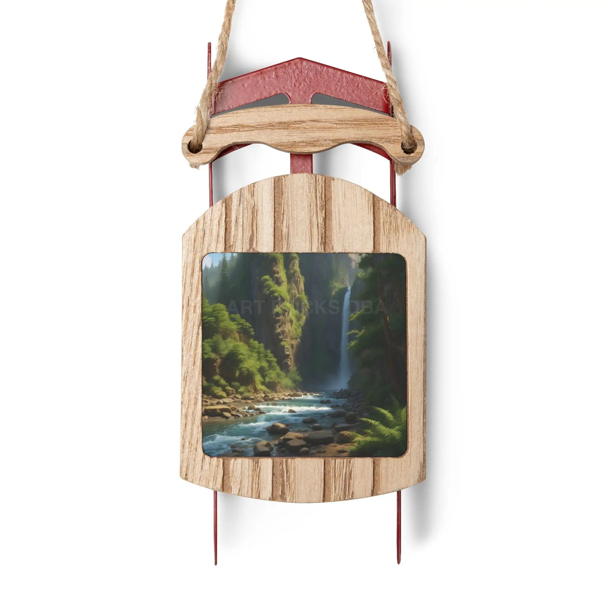 Jungle Waterfall Sled Ornament - 2.1’’ × 4.6’’ / 1 pc - Home Decor