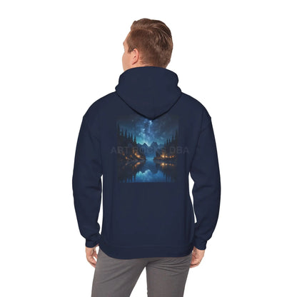 Lake at Night Hoodie - Cozy Unisex Sweatshirt Perfect for Art Lovers Warm Gifts for Artists Casual Style for Every
