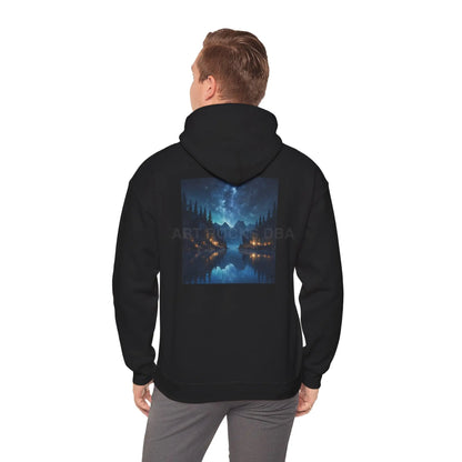 Lake at Night Hoodie - Cozy Unisex Sweatshirt Perfect for Art Lovers Warm Gifts for Artists Casual Style for Every