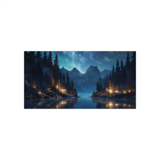 Lake Bumper Stickers for Outdoor Lovers Car Decal Adventure Decor Travel Gift Wilderness Vibe - 7.5’’ × 3.75’’