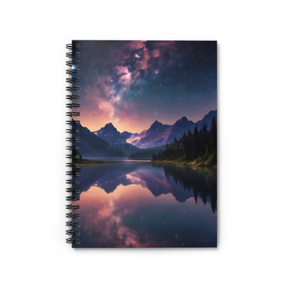 Lake Reflecting the Stars Spiral Notebook - Ruled Line Notebook for Writers Journaling Gift for Nature Lovers Travel