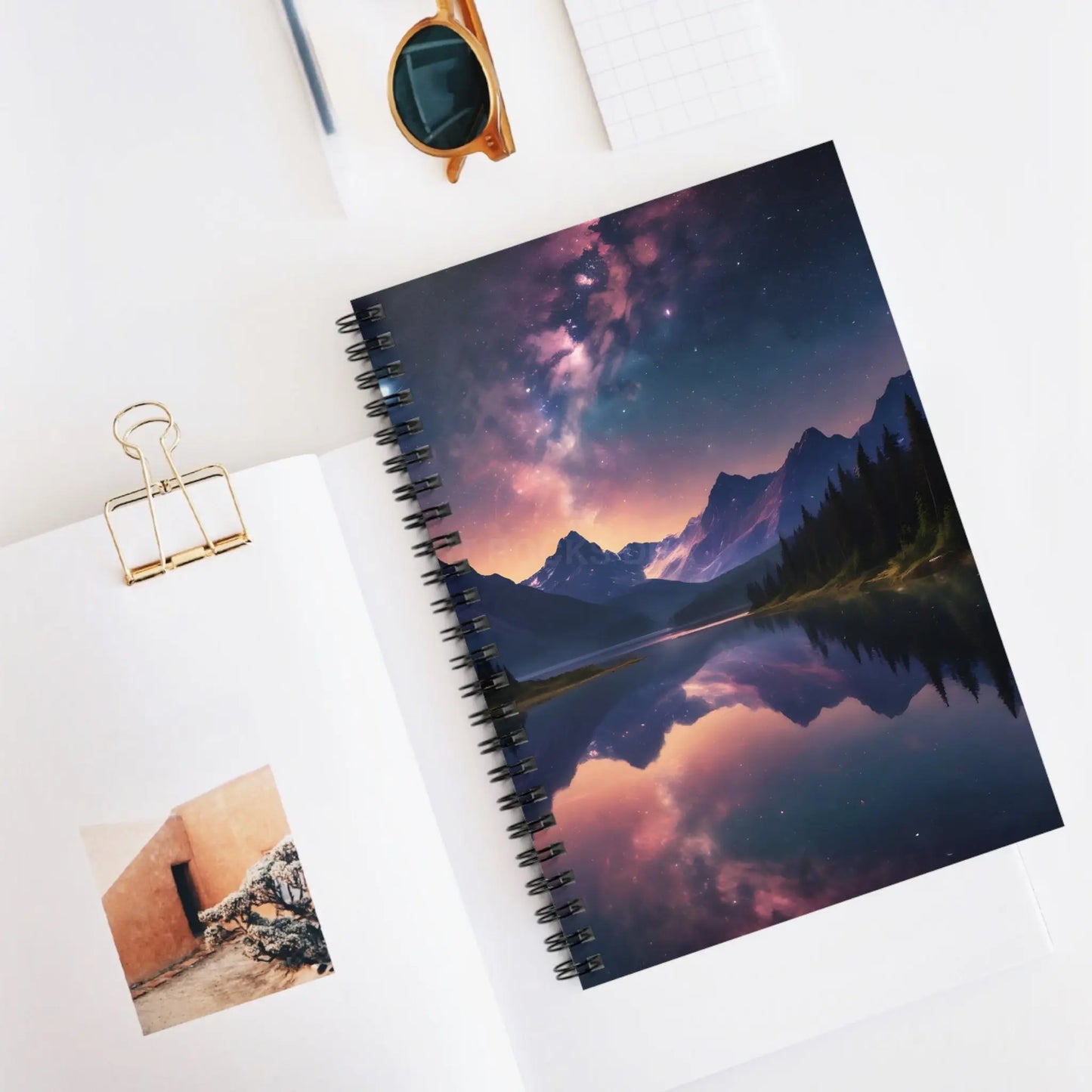 Lake Reflecting the Stars Spiral Notebook - Ruled Line Notebook for Writers Journaling Gift for Nature Lovers Travel