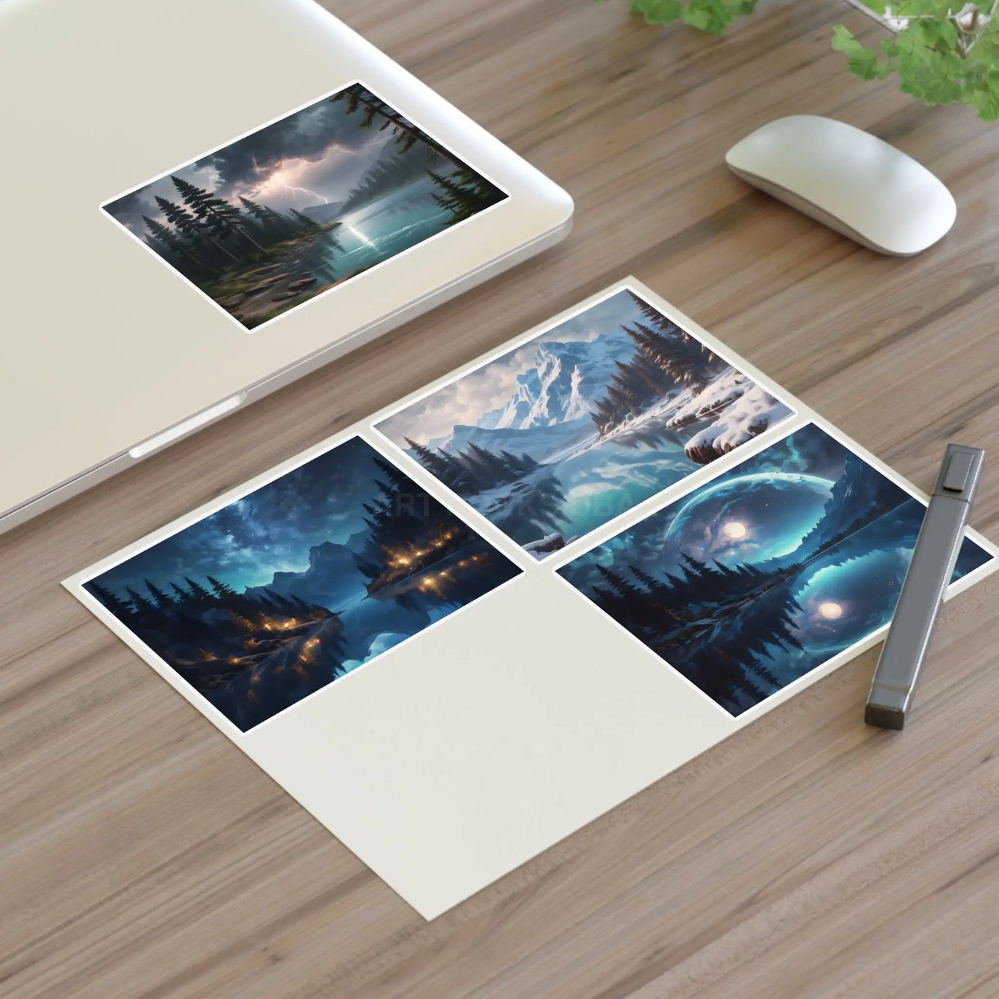 Lake Sticker Sheets Scenic Decor Nature Lovers Scrapbooking Gift for Her - Paper products