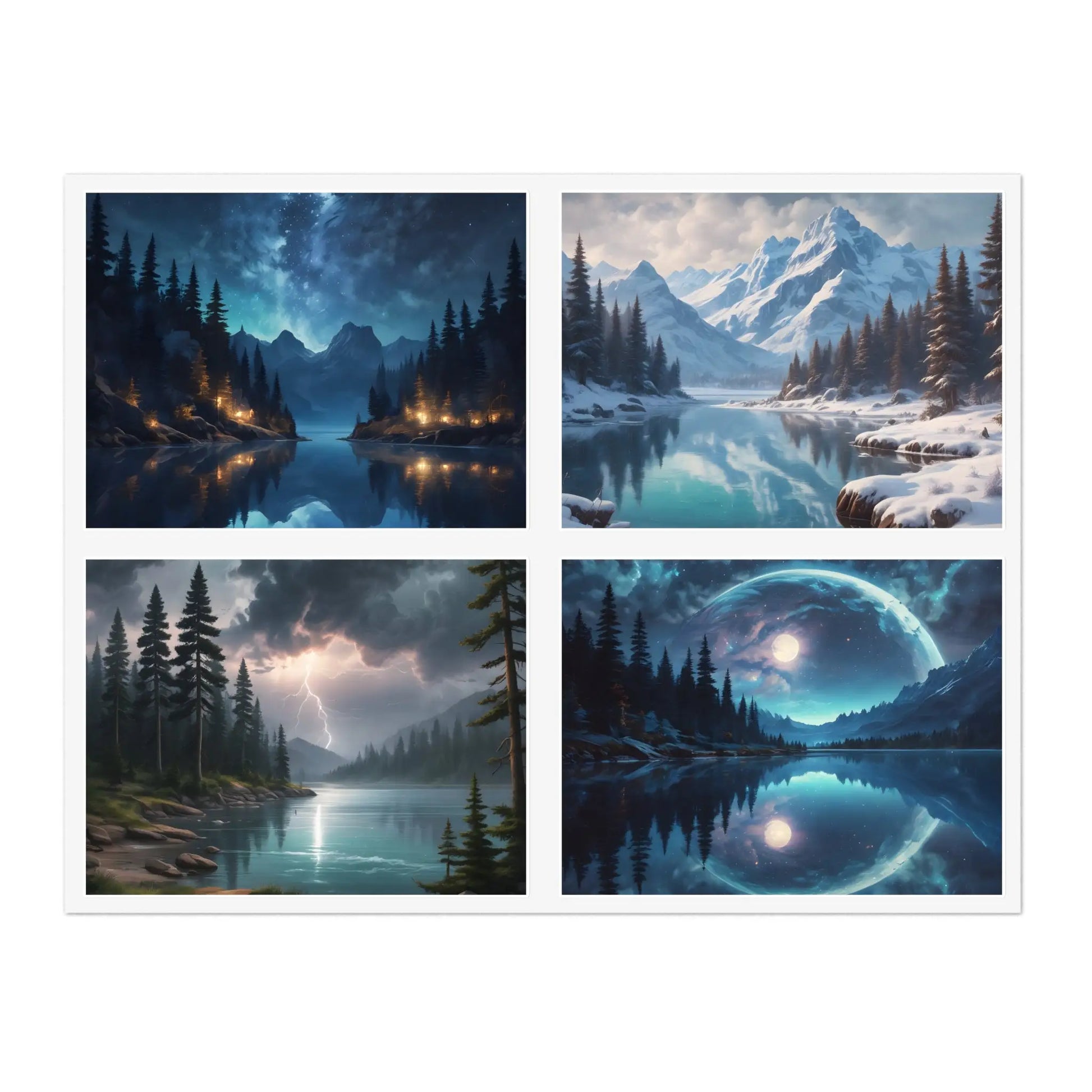 Lake Sticker Sheets Scenic Decor Nature Lovers Scrapbooking Gift for Her - Paper products