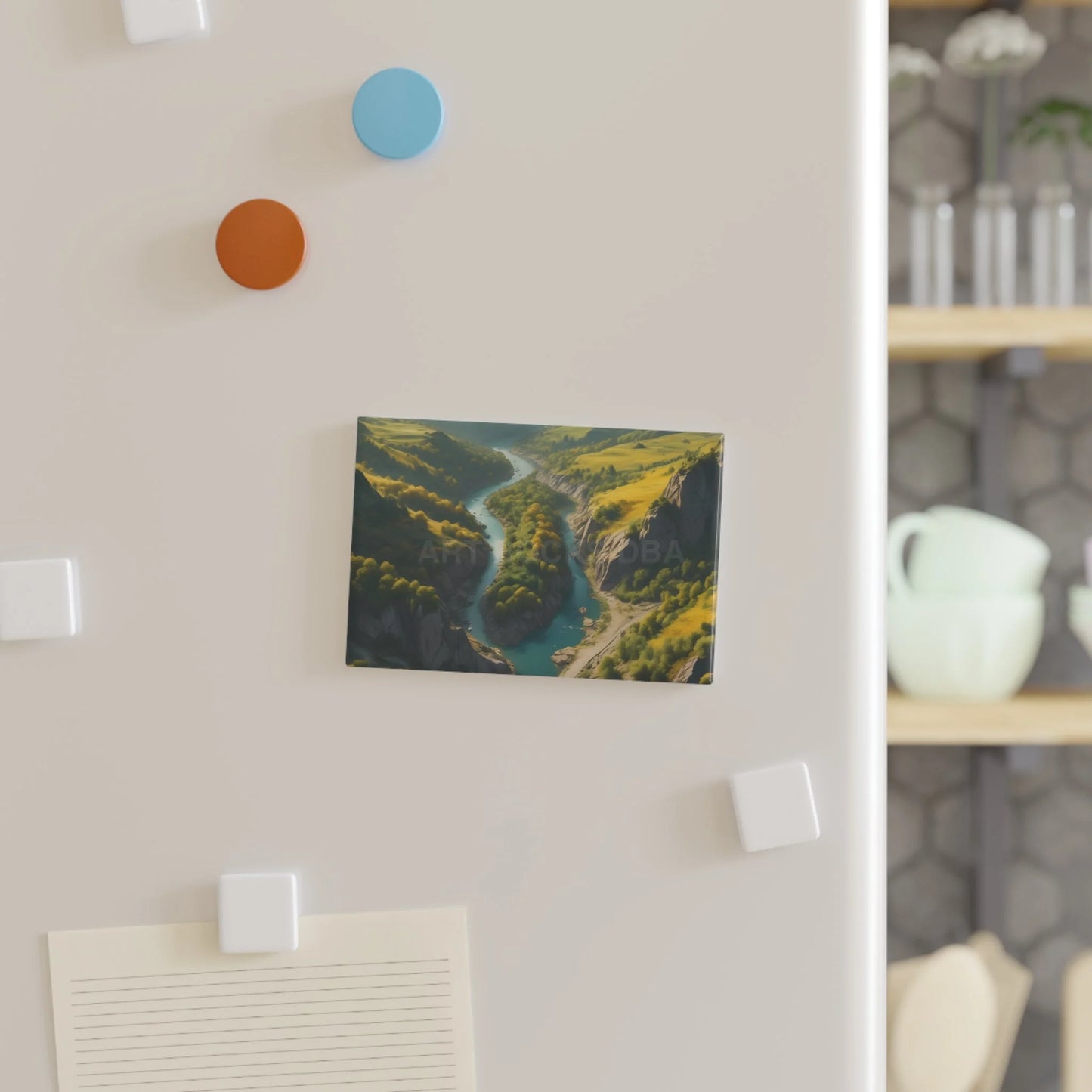 Landscape Button Magnet Nature Decor Refrigerator Art Gift for Nature Lovers Wildlife Magnet Home Office Decor - 1 pc