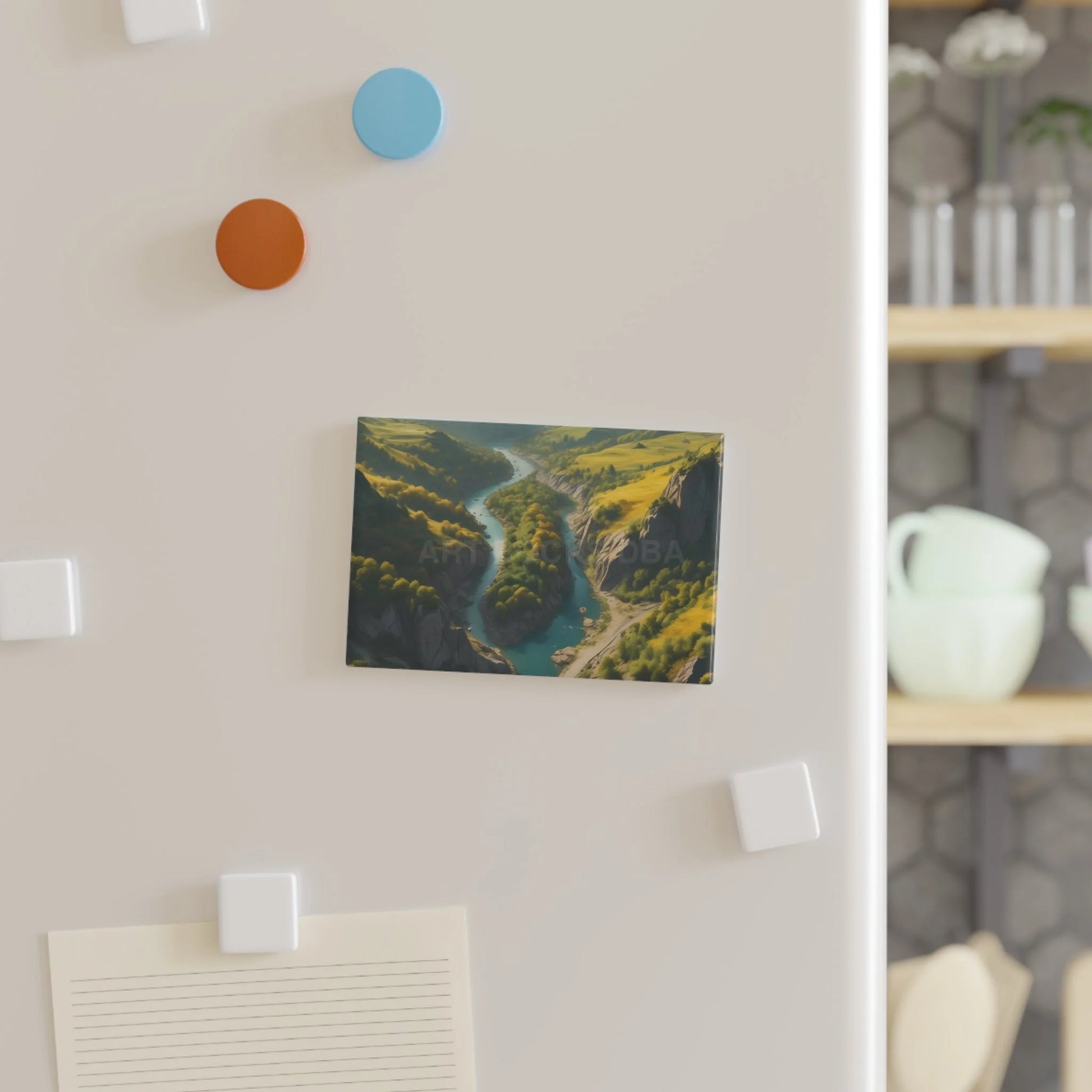 Landscape Button Magnet Nature Decor Refrigerator Art Gift for Nature Lovers Wildlife Magnet Home Office Decor - 1 pc
