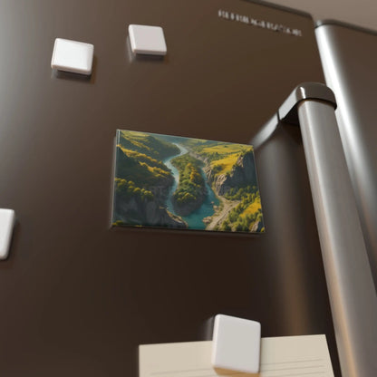 Landscape Button Magnet Nature Decor Refrigerator Art Gift for Nature Lovers Wildlife Magnet Home Office Decor - 1 pc