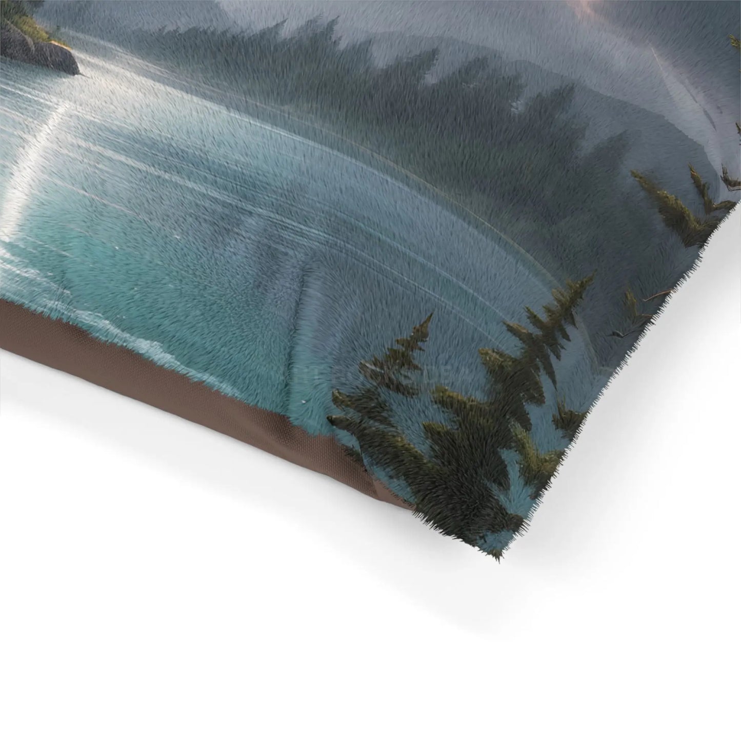 Landscape Pet Bed — Stormy Lake Forest Print Dog & Cat Cushion - Pets