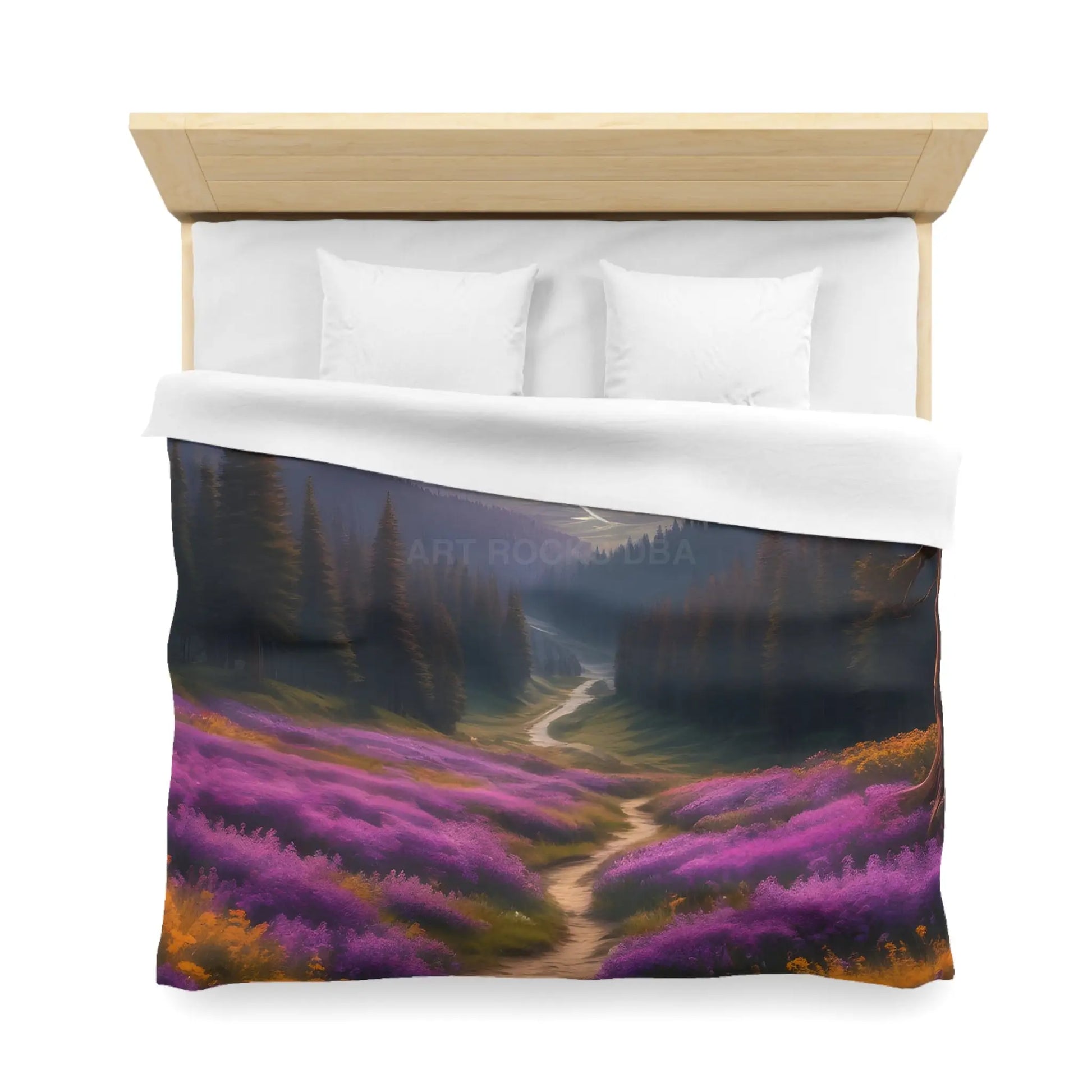 Lavender Meadow Microfiber Duvet Cover - Serene Floral Design for Cozy Bedrooms - Home Decor