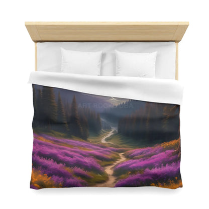 Lavender Meadow Microfiber Duvet Cover - Serene Floral Design for Cozy Bedrooms - Home Decor