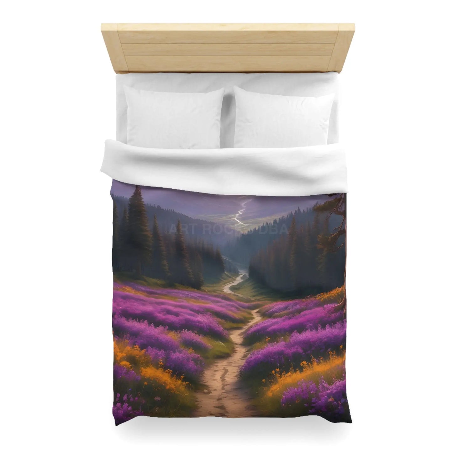 Lavender Meadow Microfiber Duvet Cover - Serene Floral Design for Cozy Bedrooms - Home Decor