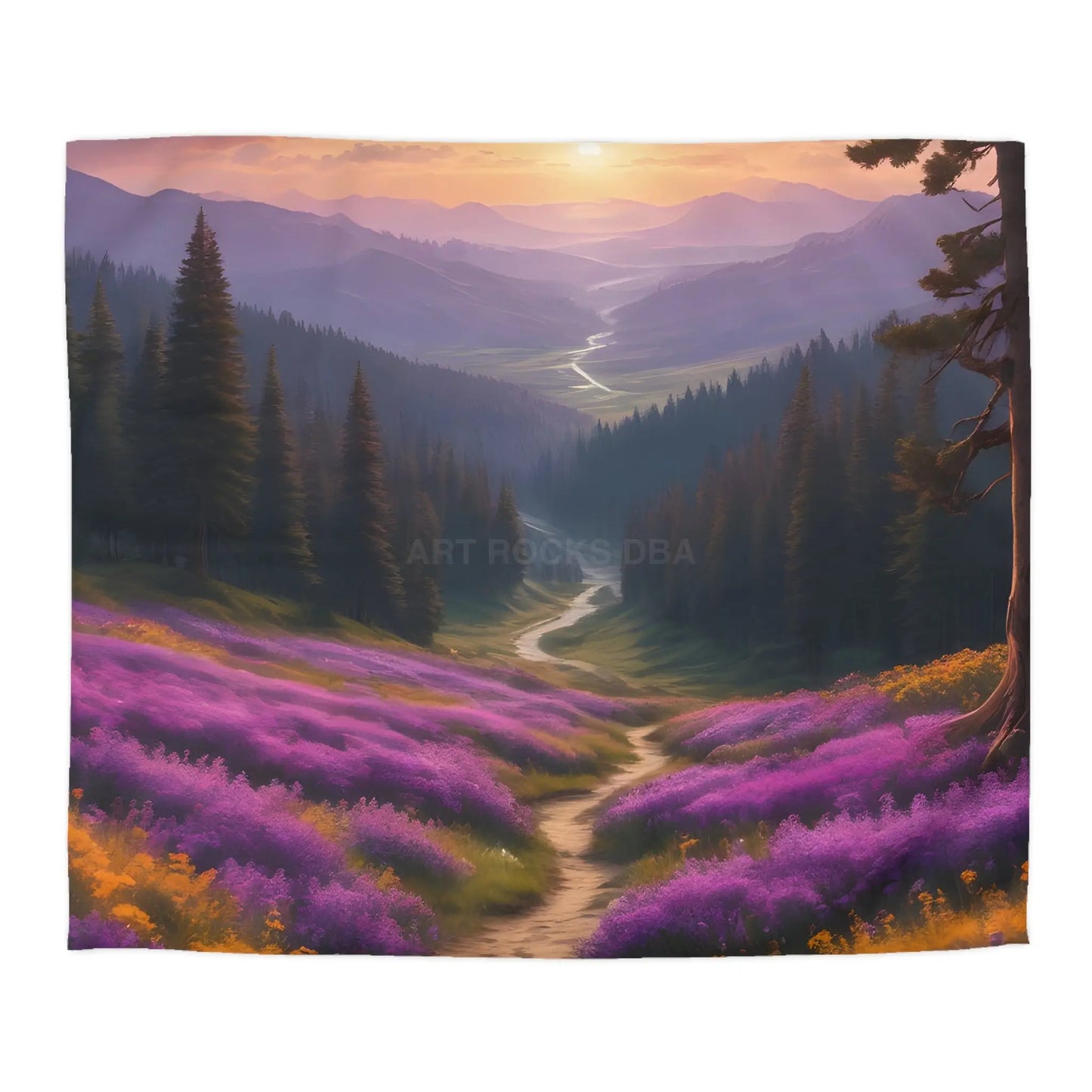 Lavender Meadow Microfiber Duvet Cover - Serene Floral Design for Cozy Bedrooms - King / Cream - Home Decor