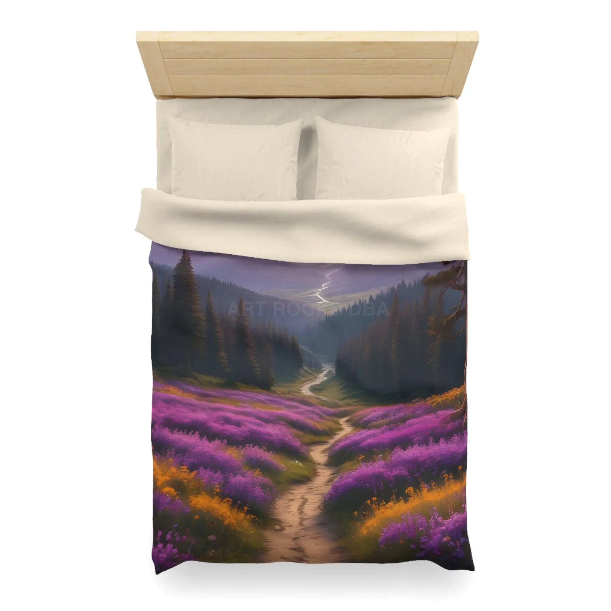 Lavender Meadow Microfiber Duvet Cover - Serene Floral Design for Cozy Bedrooms - Home Decor