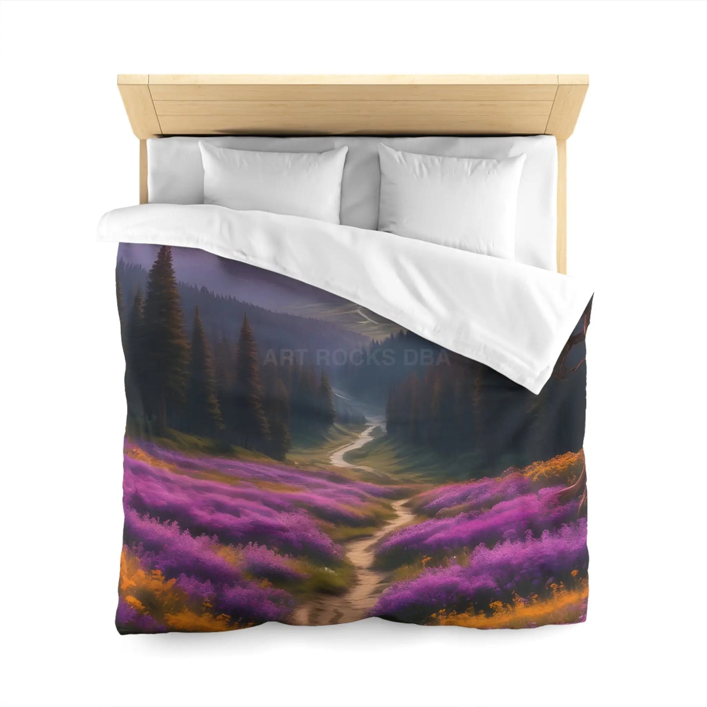 Lavender Meadow Microfiber Duvet Cover - Serene Floral Design for Cozy Bedrooms - Home Decor