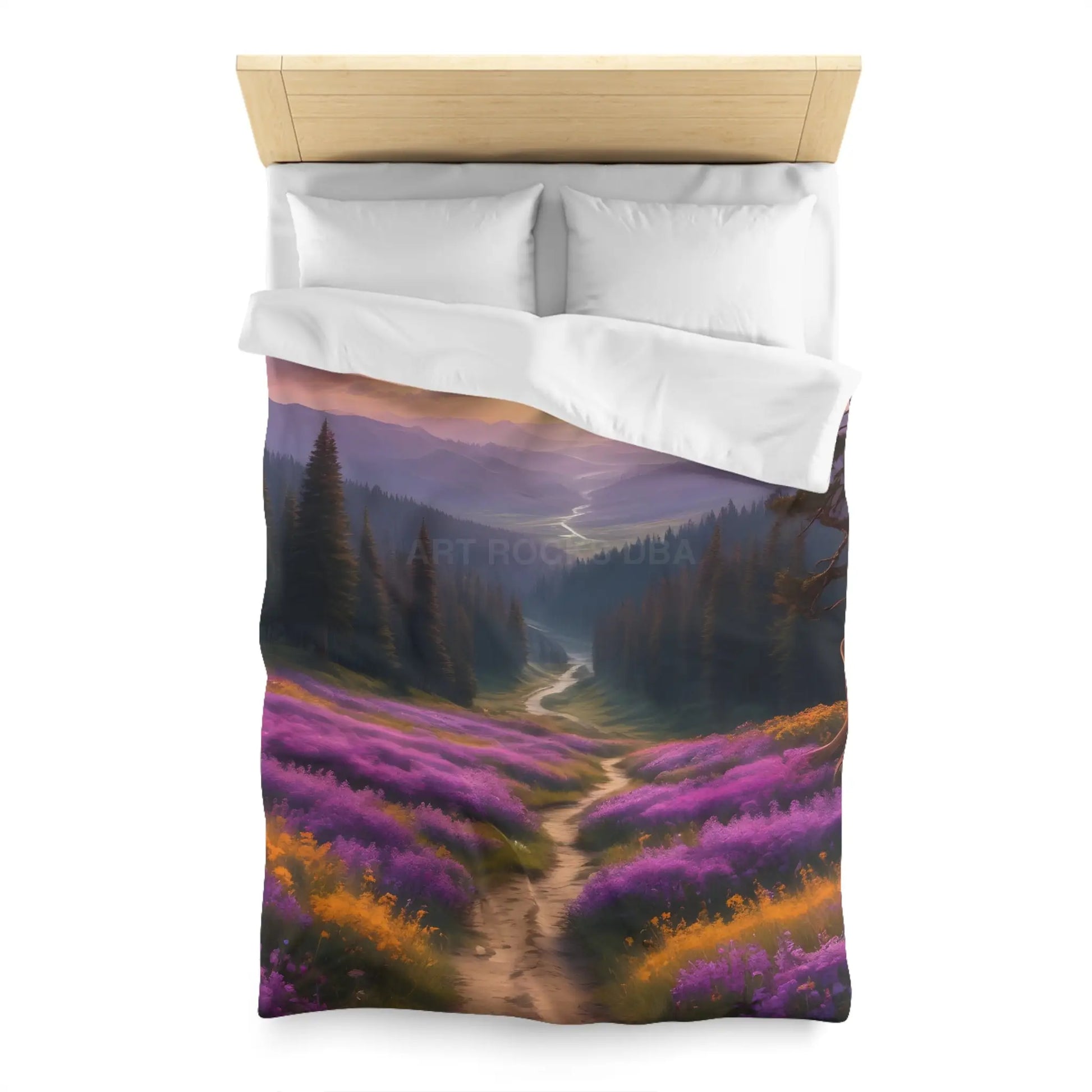 Lavender Meadow Microfiber Duvet Cover - Serene Floral Design for Cozy Bedrooms - Home Decor