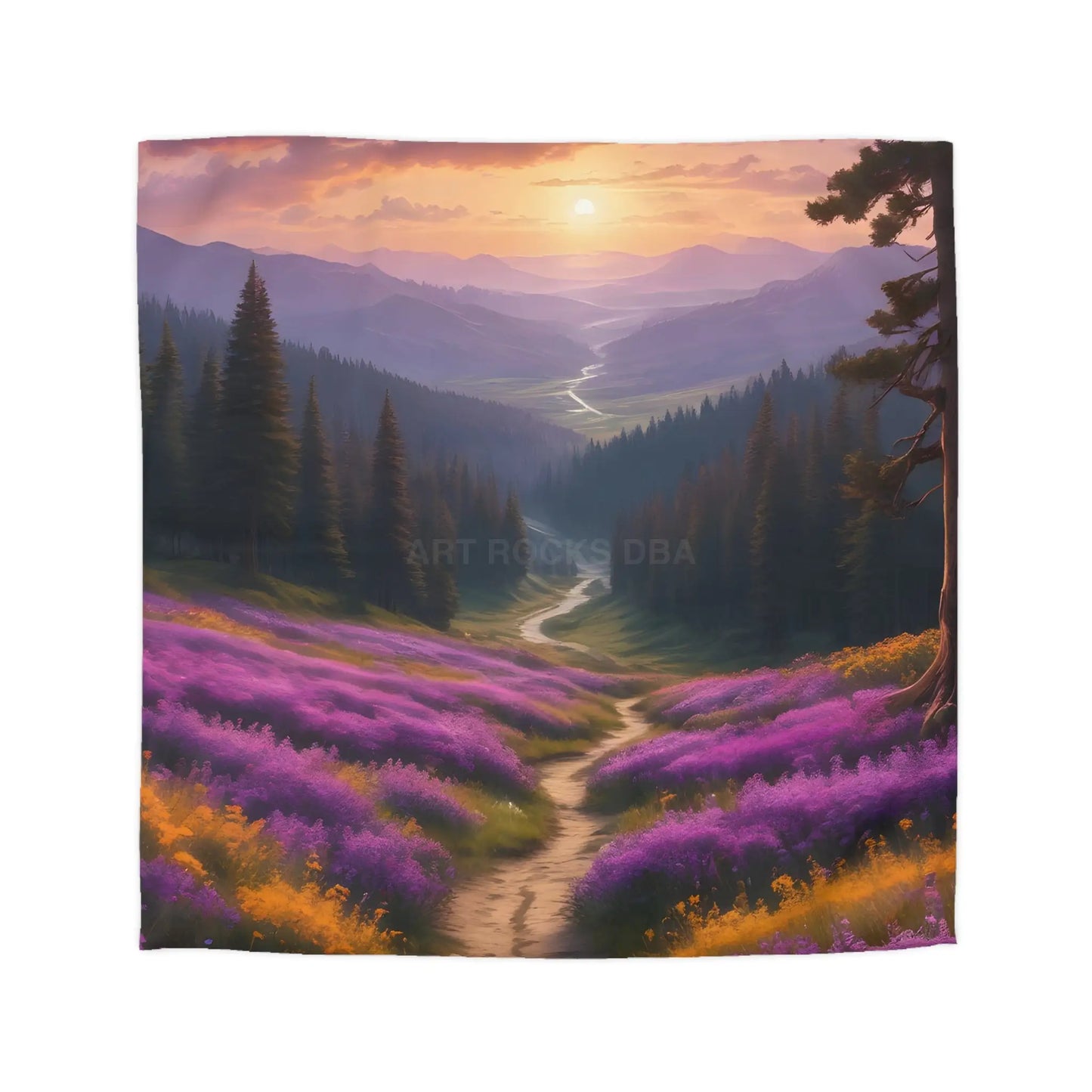 Lavender Meadow Microfiber Duvet Cover - Serene Floral Design for Cozy Bedrooms - Queen / Cream - Home Decor