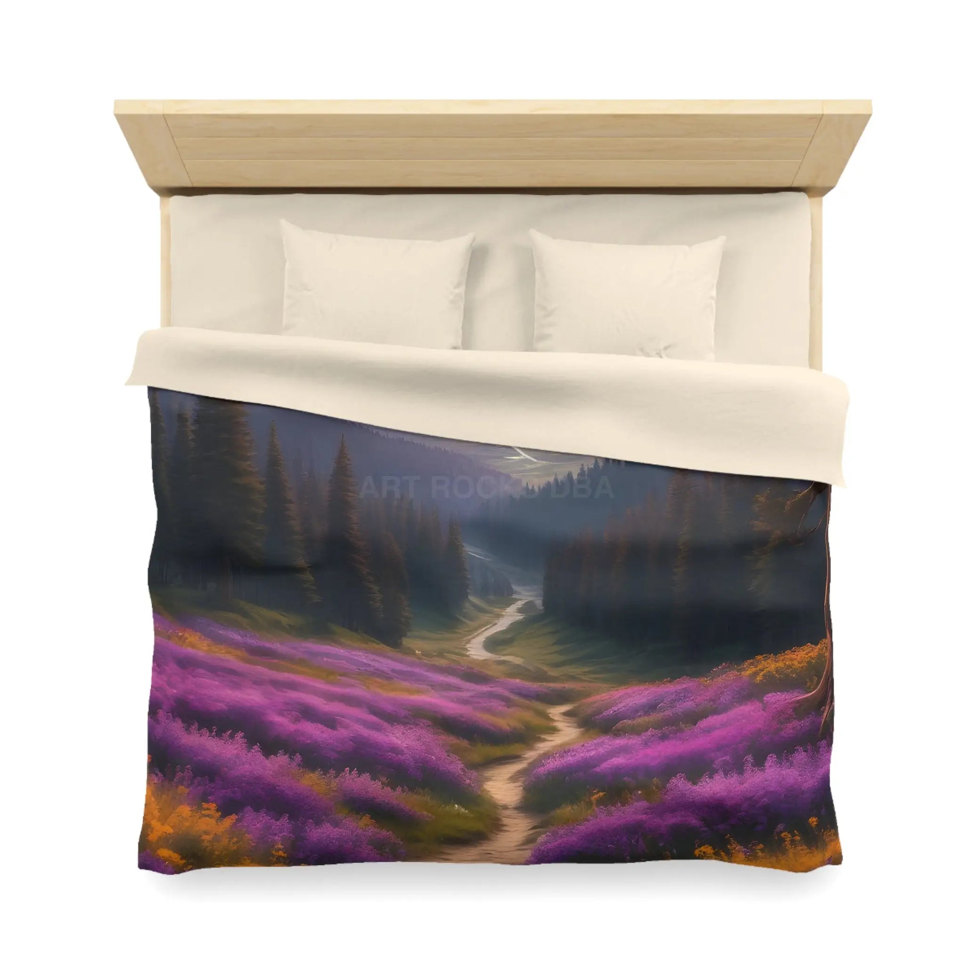 Lavender Meadow Microfiber Duvet Cover - Serene Floral Design for Cozy Bedrooms - Home Decor