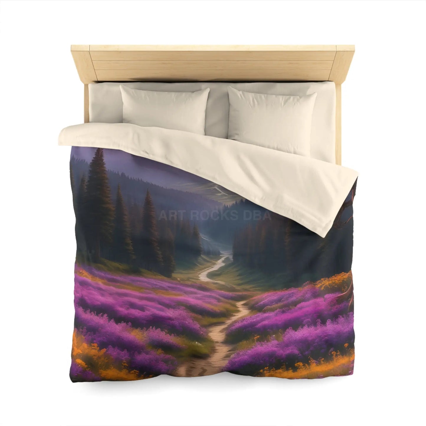Lavender Meadow Microfiber Duvet Cover - Serene Floral Design for Cozy Bedrooms - Home Decor