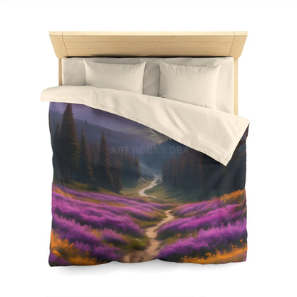 Lavender Meadow Microfiber Duvet Cover - Serene Floral Design for Cozy Bedrooms - Home Decor