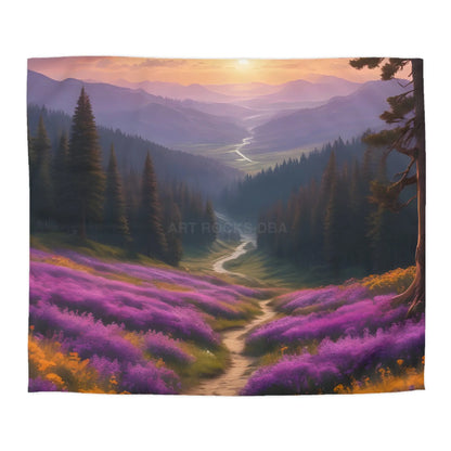 Lavender Meadow Microfiber Duvet Cover - Serene Floral Design for Cozy Bedrooms - King / White - Home Decor