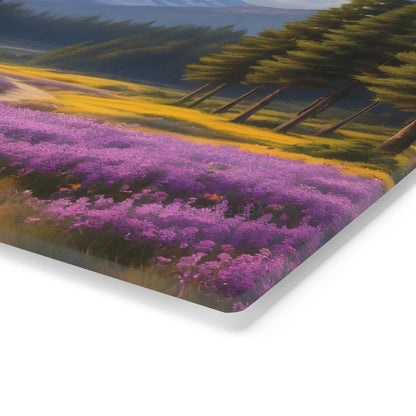 Lavender Mountain Meadow Cutting Board — Lavender Path Landscape - Home Decor