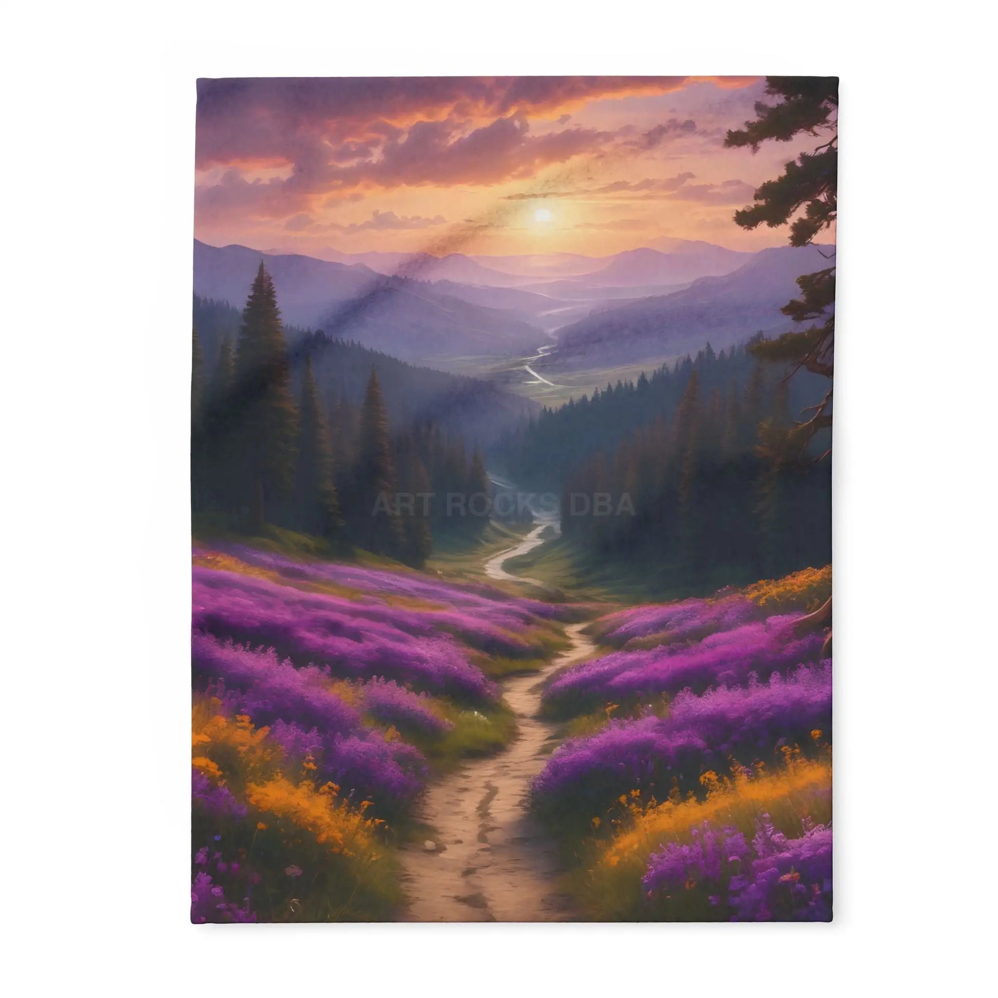 Lavender Sunset Fleece Blanket - 30’’ × 40’’ - Home Decor