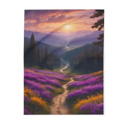 Lavender Sunset Fleece Blanket - 30’’ × 40’’ - Home Decor