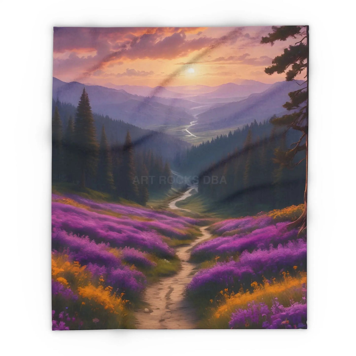 Lavender Sunset Fleece Blanket - 50’’ × 60’’ - Home Decor