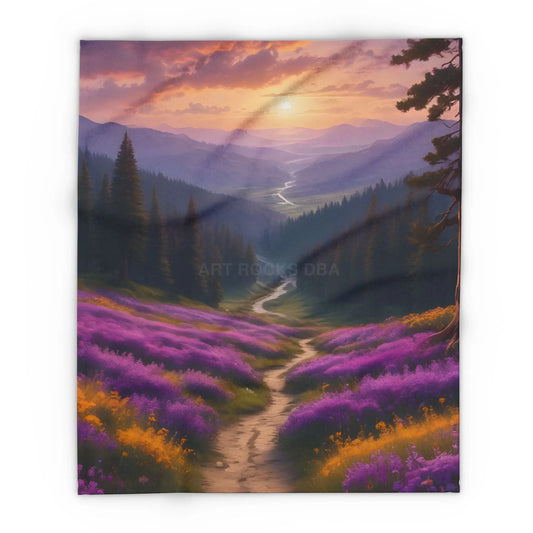 Lavender Sunset Fleece Blanket - 50’’ × 60’’ - Home Decor