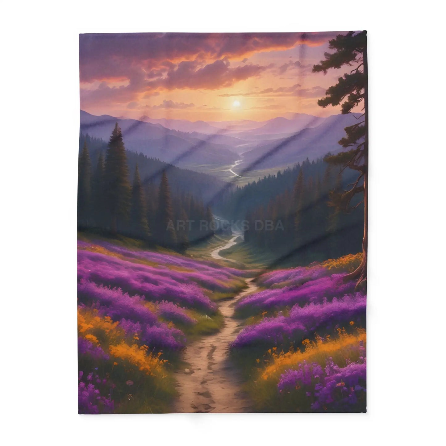 Lavender Sunset Fleece Blanket - 60’’ × 80’’ - Home Decor