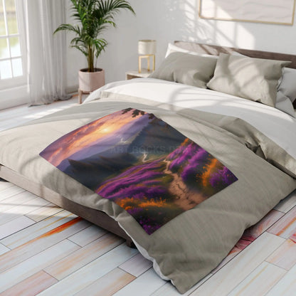 Lavender Sunset Fleece Blanket - Home Decor