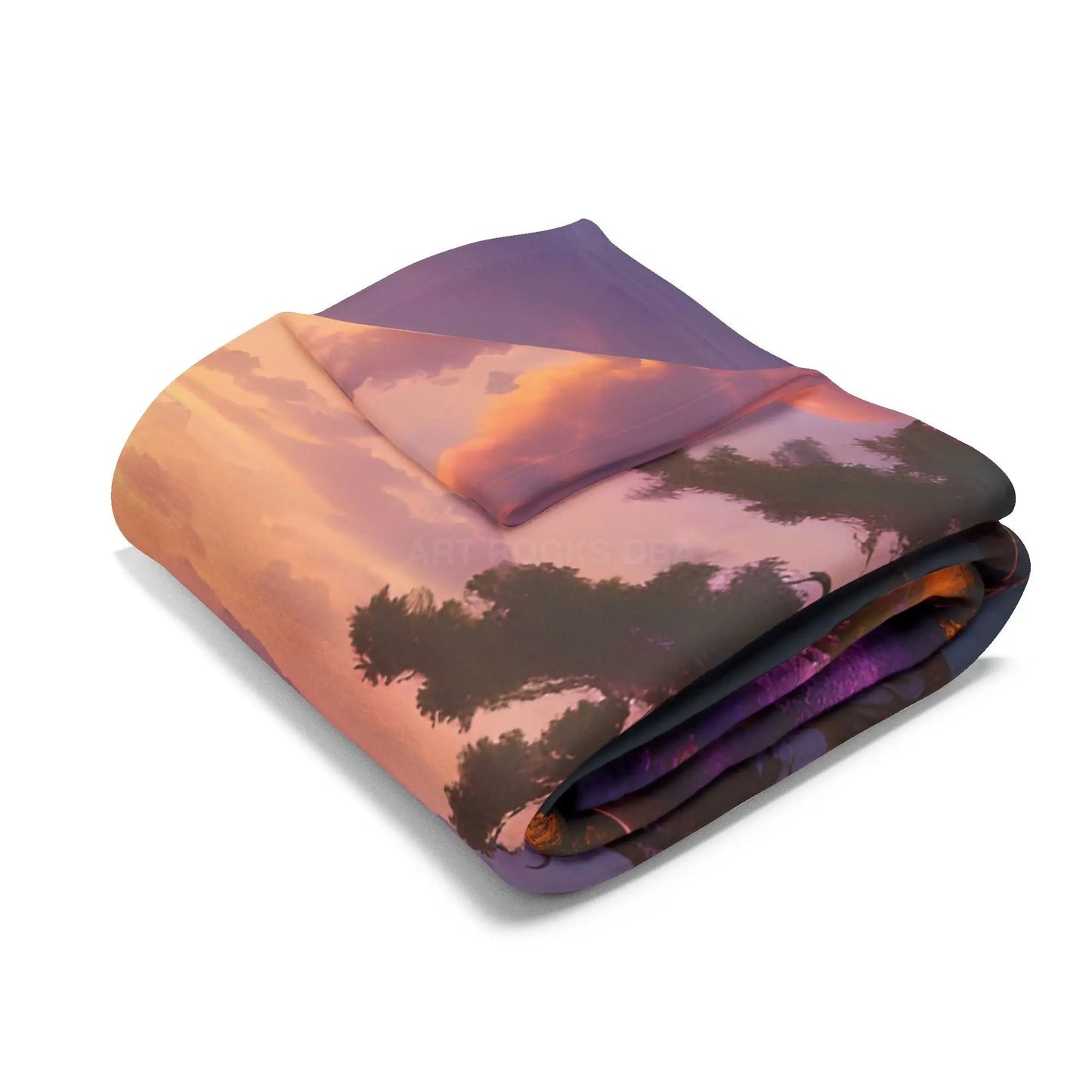 Lavender Sunset Fleece Blanket - Home Decor