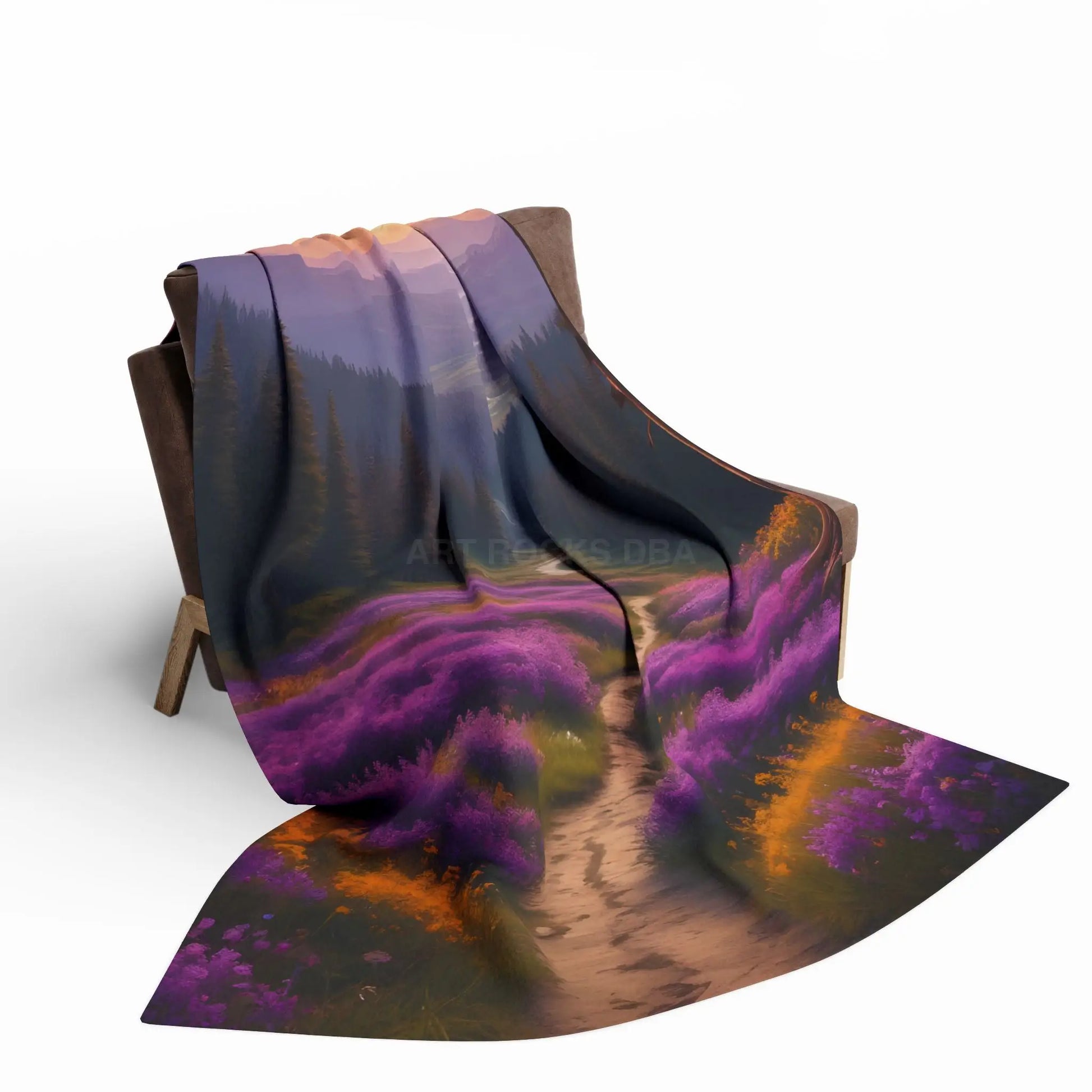 Lavender Sunset Fleece Blanket - Home Decor